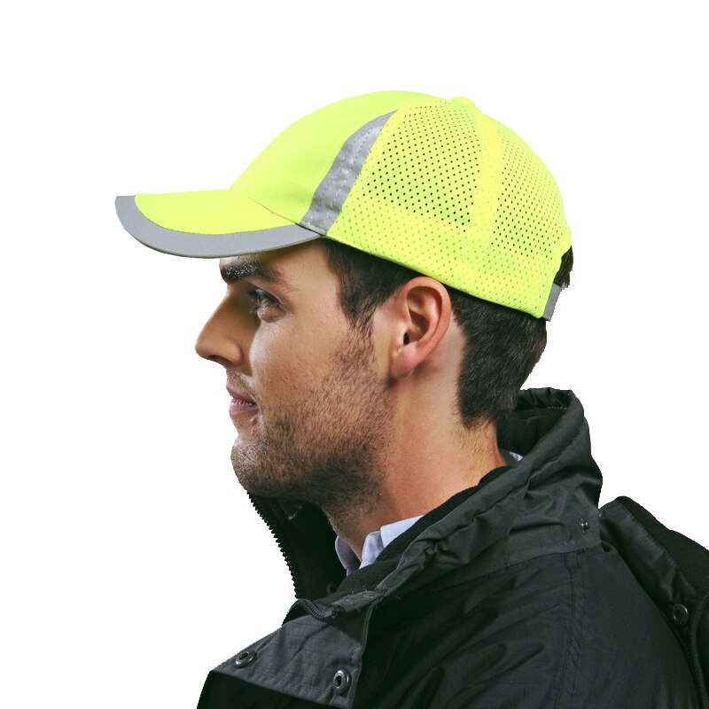Hoge Zichtbaarheid Reflecterende Baseball cap geel veiligheid hoed werk veiligheidshelm