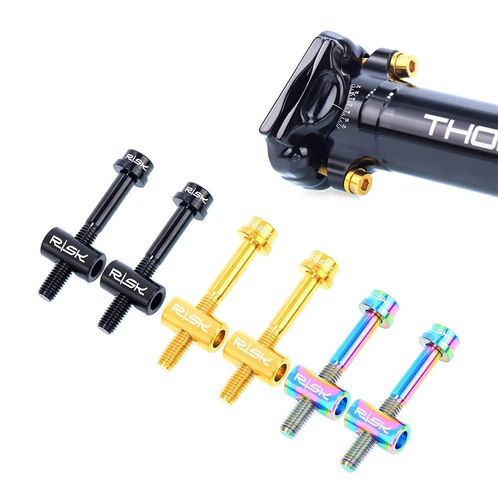 Parafusos e porcas de assento m5x30/40mm, liga de titânio para porcas e parafusos de bicicleta, 2 peças