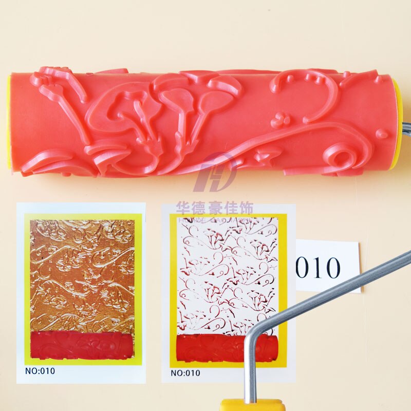 7 zoll Muster Roller pinsel Silica gel Farbe roller Geprägte Textur Malerei Werkzeuge für Wand Dekorative Haushalt Pinsel: 010