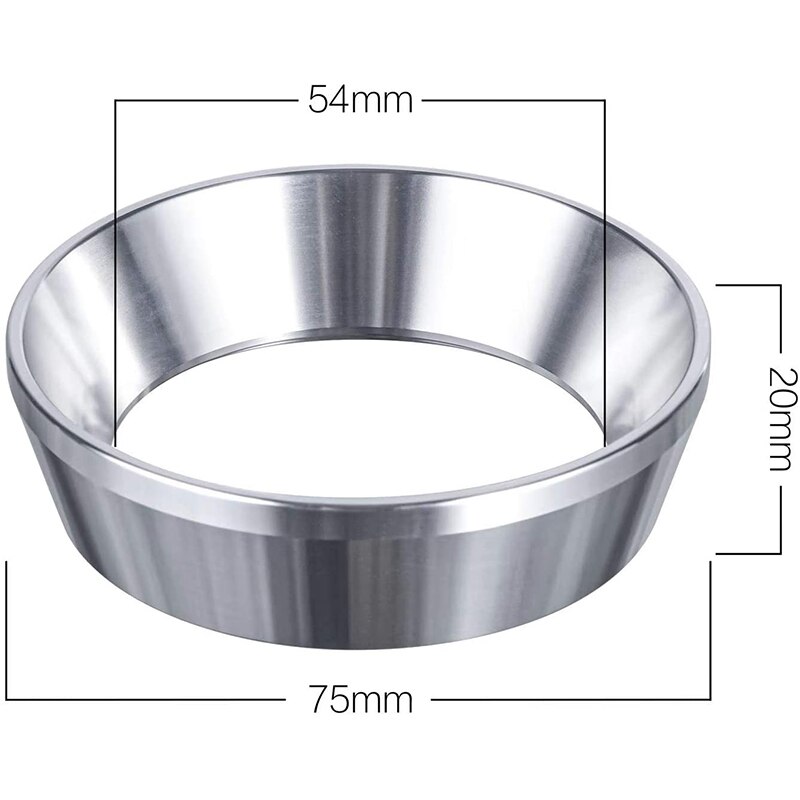 54mm Espresso Dosierung Trichter, Edelstahl Kaffee Dosierung Ring Kompatibel mit 54mm Breville Siebträger