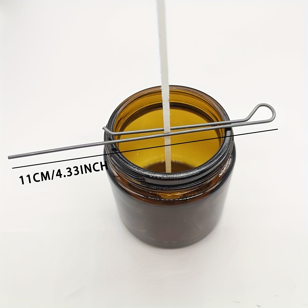 Soportes para mecha de vela de 4,3 pulgadas, fijador de mecha con Clip, soportes de acero inoxidable para fabricación de velas, herramientas de dispositivo de centrado de mecha de Metal, 5/10 Uds.