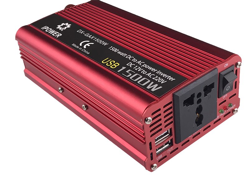 1500W Car Inverter DC 12V to AC 220V-240V Power Inverter Charger Converter Transformer Vehicle Power Supply Switch