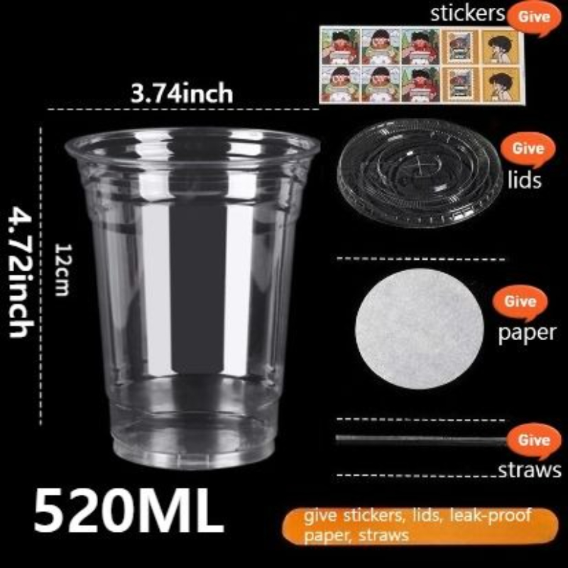 10 STKS Wegwerp Plastic Bekers met Deksels En rietje Thuis Restaurant Drinkwinkel Party Picknick Party Koffie melk thee kopjes