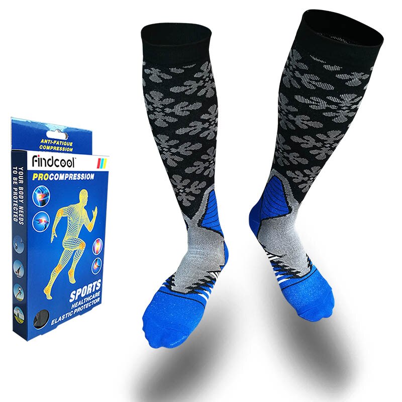 FINDCOOL Absolvierte Kompression Socken Für Krankenschwestern Radfahren Läufer Fitness Gewichtheben Mutterschaft Lehrer Für Mann Frauen: Blue / EUR 36-40