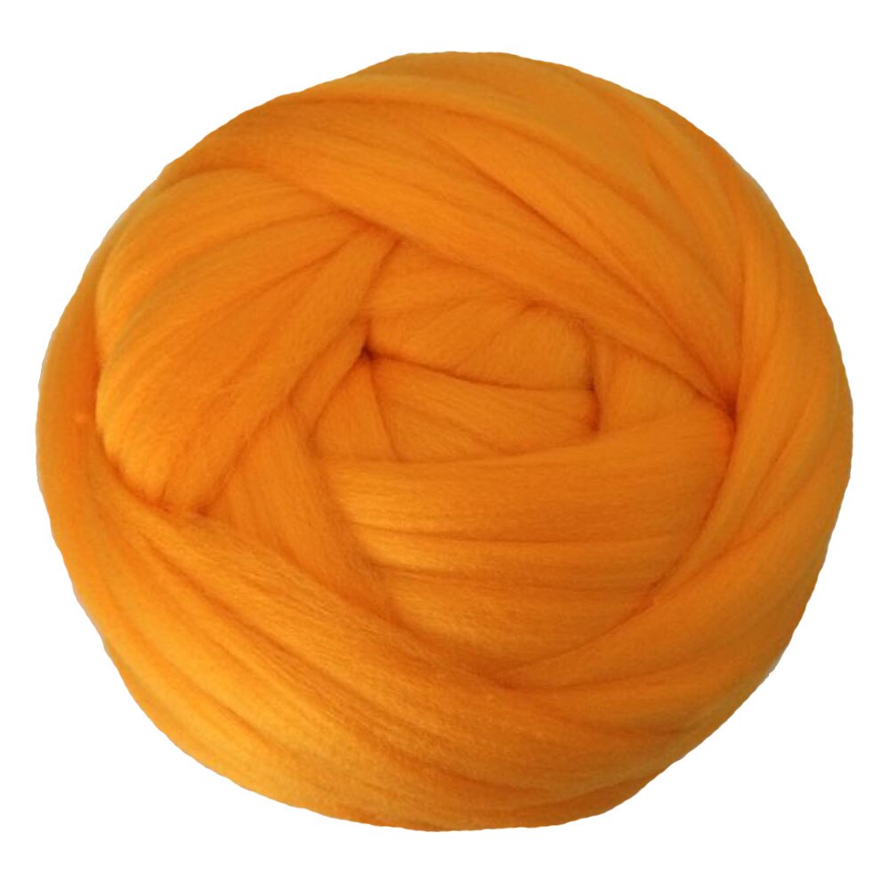 Chunky strik tæppe garn super blød bulk roving merino uld garn alternativ tæppe tørklæde sweater hånd strikke garn 250g: Orange gul