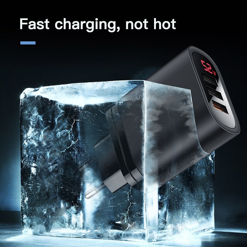 KUULAA USB Charger Quick Charge 3.0 30W QC Fast Charging Multi Plug Mobile Phone Charger For iPhone Samsung Xiaomi Huawei