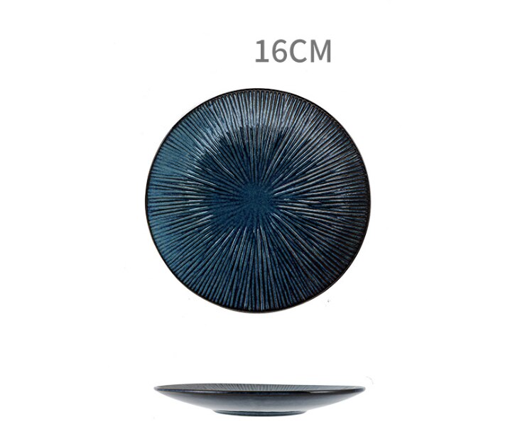 Salad Plate Inlay Dinner Dish Cartoon Pattern Steak Plates Home Hotel Ceramic Food Dishes Tray Pasta Restaurant Dish: 002