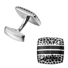 Populaire zilveren manchetknopen heren vierkant patroon bruiloft gouden heren lange mouwen overhemd manchetknopen