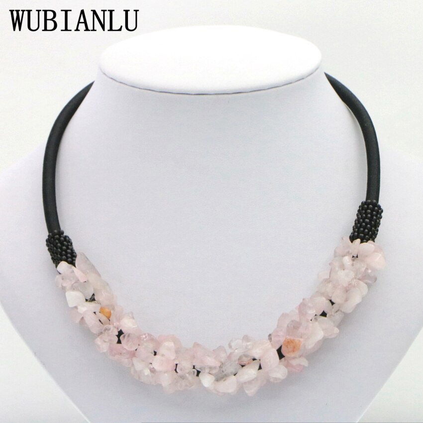 WUBIANLU 13 Styles Natural Spar Coral Tourmaline Lapis Lazuli Agates Aventurine Chokers Necklaces For Women Costume Jewelry