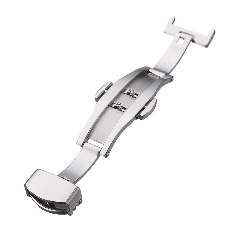Hebilla plegable para reloj, cierre de presión para correa de reloj de mariposa con doble clic, botón 14/16/18/20/22mm, accesorios para hebillas de reloj