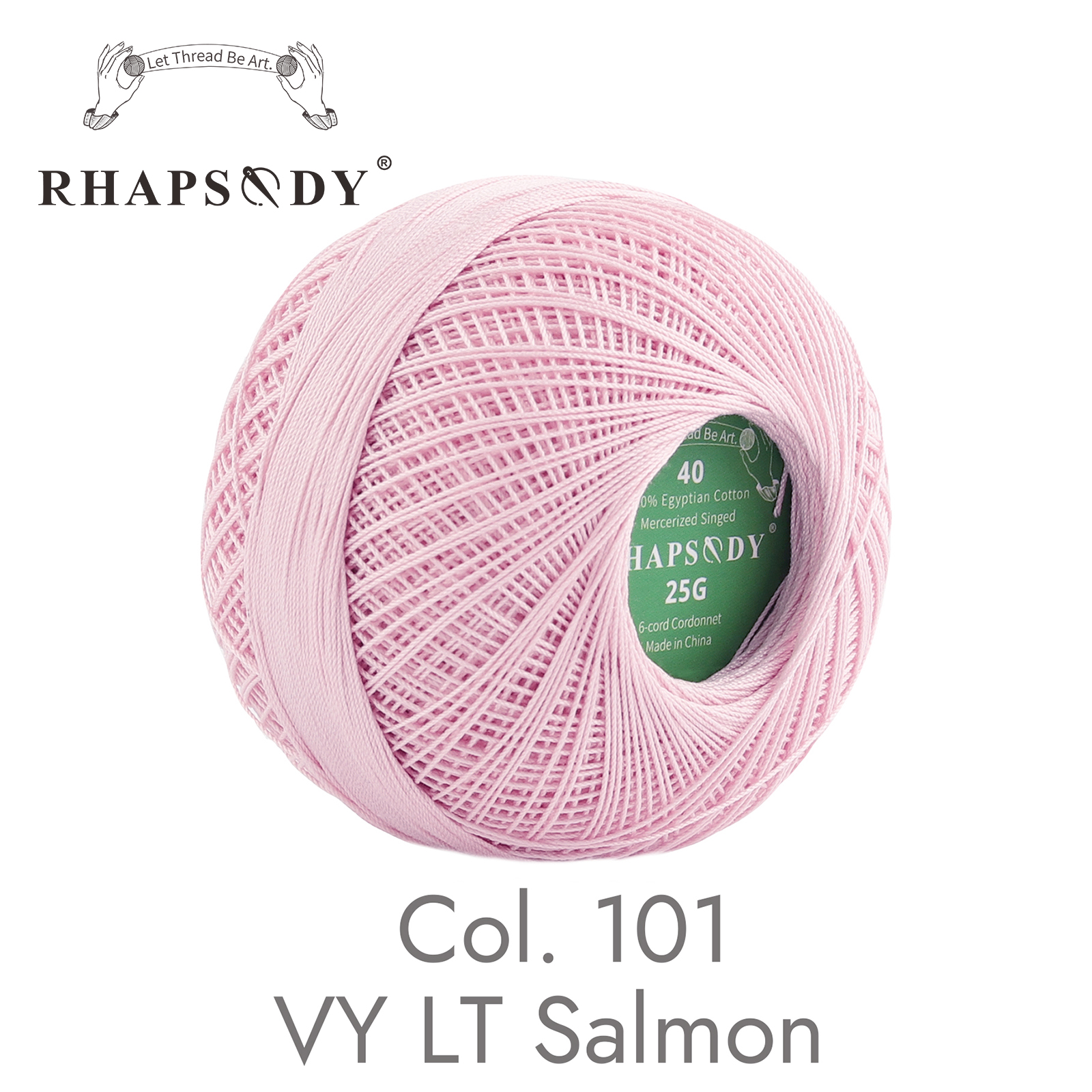 Rhapsody # Premium-Baumwoll-Häkelgarn in 40 Größen zum Tatting-Nadelspitzen, DIY, Stricken, Spitze, Quilten, Nähen, merzerisiert, 300 Yds Ball