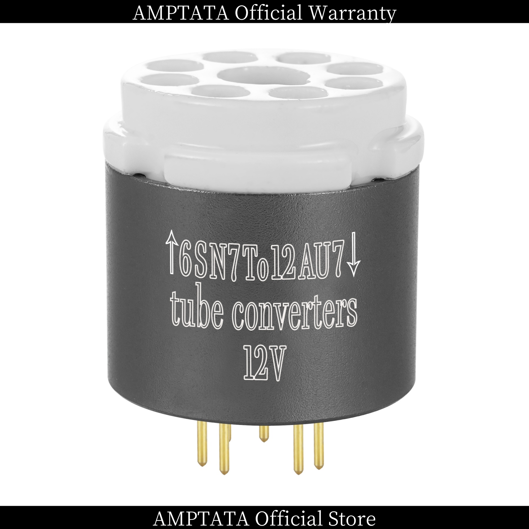 AMPTATA / 6SN7 CV181 a 12AX7 U7 T7 ECC83 82 81 7025 CV4003 CV4004 5751 / Convertidor de enchufe adaptador de tubo de vacío / chapado en oro de 24 quilates: Caqui