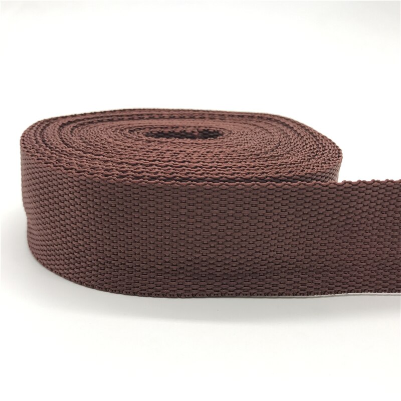 2 jardy 38mm PP wstążka saszetka na pasek nylonowa taśma wstążka do plecaka taśma szyta torba akcesoria do paska: Brown