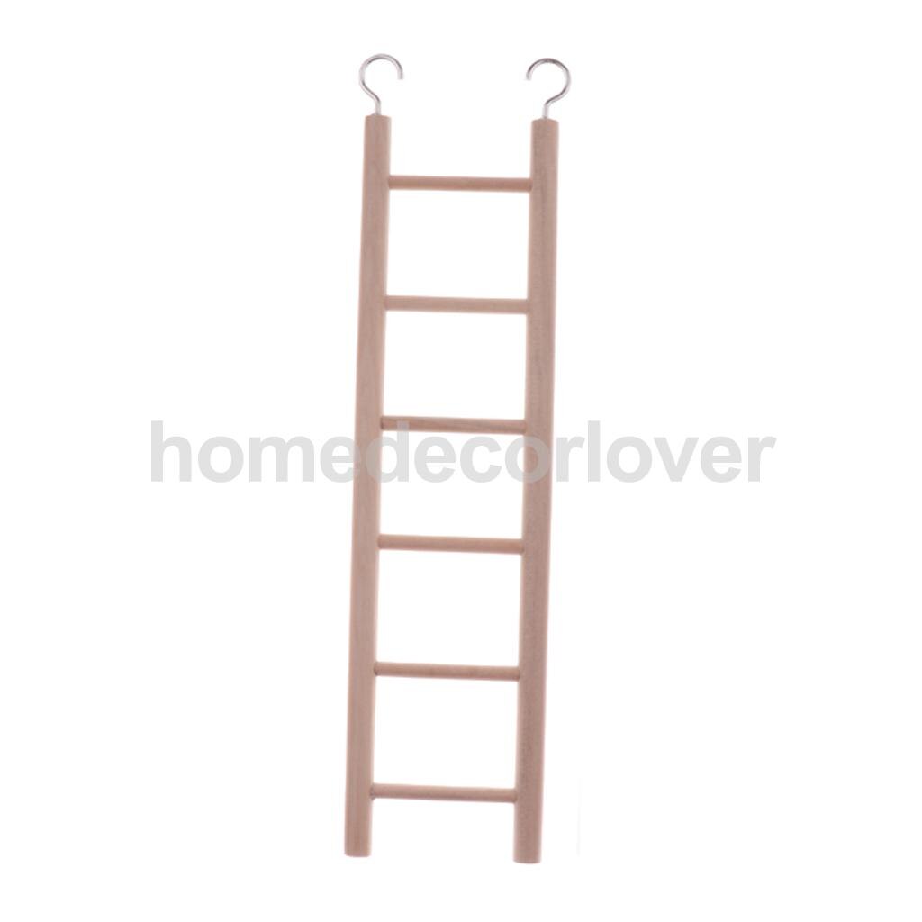 Escalera de madera para hámster, juguete de loro y rata, accesorios para jaula de pájaros, 3 escaleras
