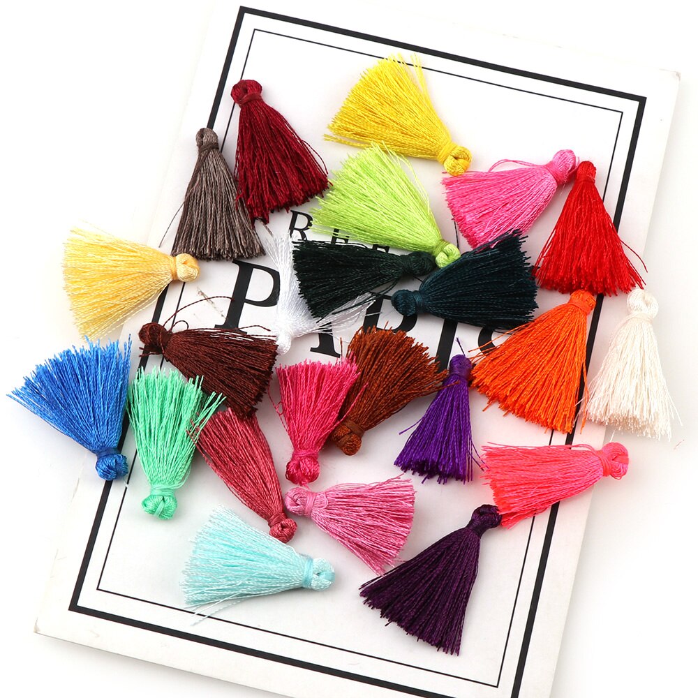 30Pcs 14Mm 27Mm 32Mm 44Mm Kwasten Katoen Charms Imitatie Zijde Satijn Kwasten Hanger Voor Maken armband Oorbel Sieraden