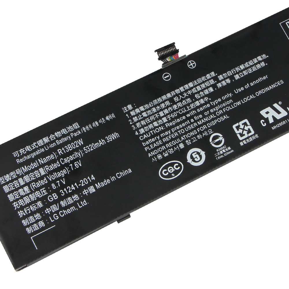 Replacement Battery R13B01W For Xiaomi Mi Notebook Air 13 13.3" 161301-01 R13B02W Rechargeable Battery 5320mAh