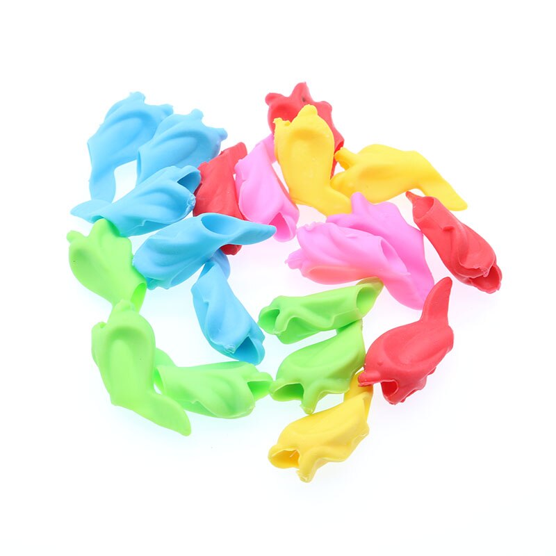 10 pz/borsa Delfino Pesce Postura Scrittura Ortesi impostato di Cancelleria di Scrittura Della Penna titolare Bambini Studenti silicone Matita Supporto Della Penna