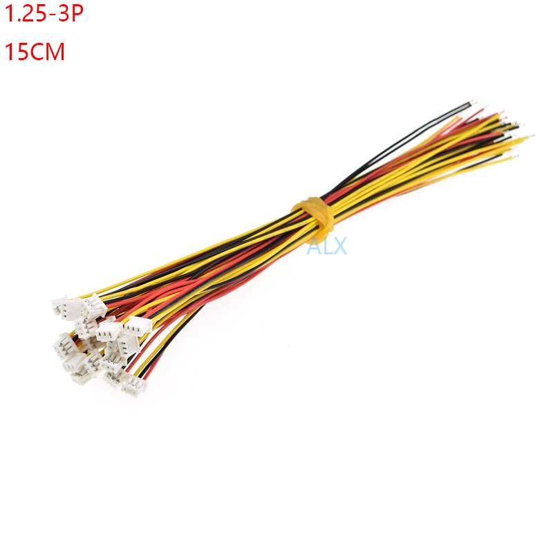 20 Pcs 150 Mm Mini Micro Jst 1.25 3pin Vrouwelijke Plug Connector Met Draad 1.25 Mm 3pin 3 P Kabel