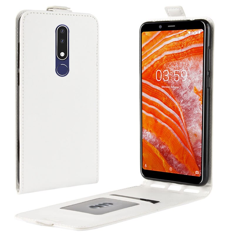 Xiaomi redmi 7a kotelon kansi läppä nahkakotelo xiaomi redmi 7a:lle pystysuora suojus xiaomi redmi 7a: lle korttipidikkeellä: Valkoinen 2