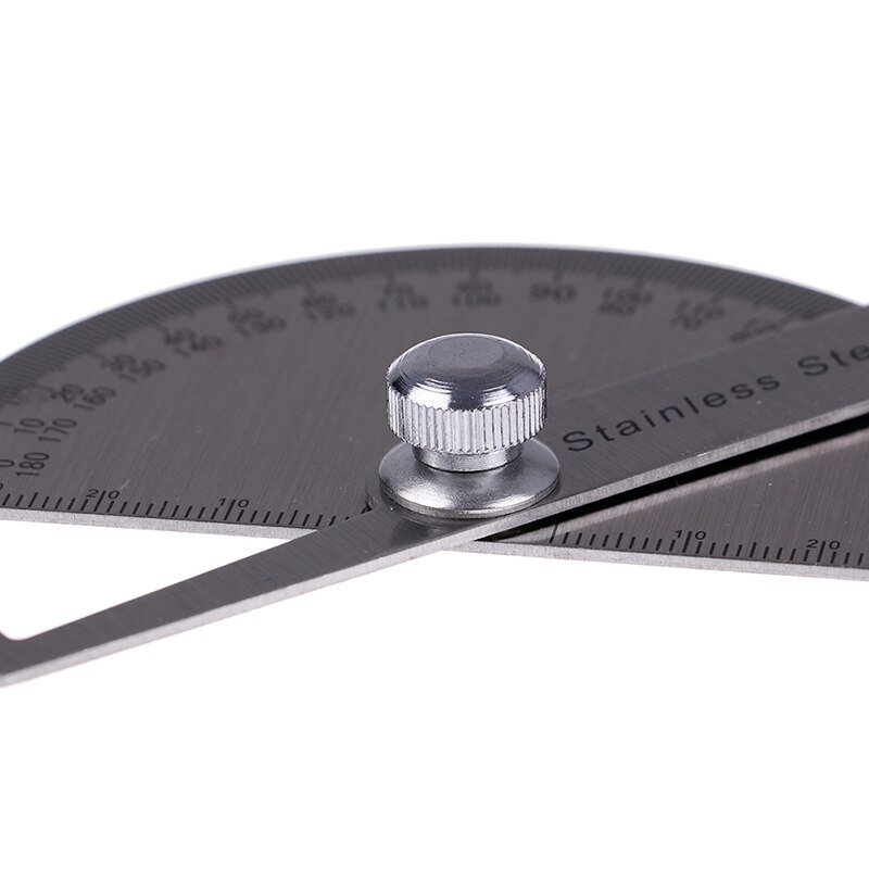 90*150mm Goniometro Ruler Goniometer Stainless Steel Protractor Round Head Angle 180 Degrees Rotation For Handymen Or Builders