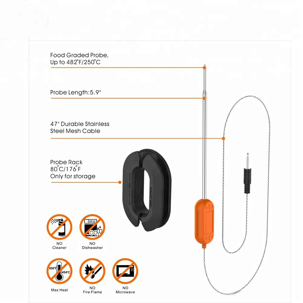 Cooking Thermometer Bluetooth Wireless Remote kitchen thermomertoven grill bbq Thermometer Digital smart with 6 Probe