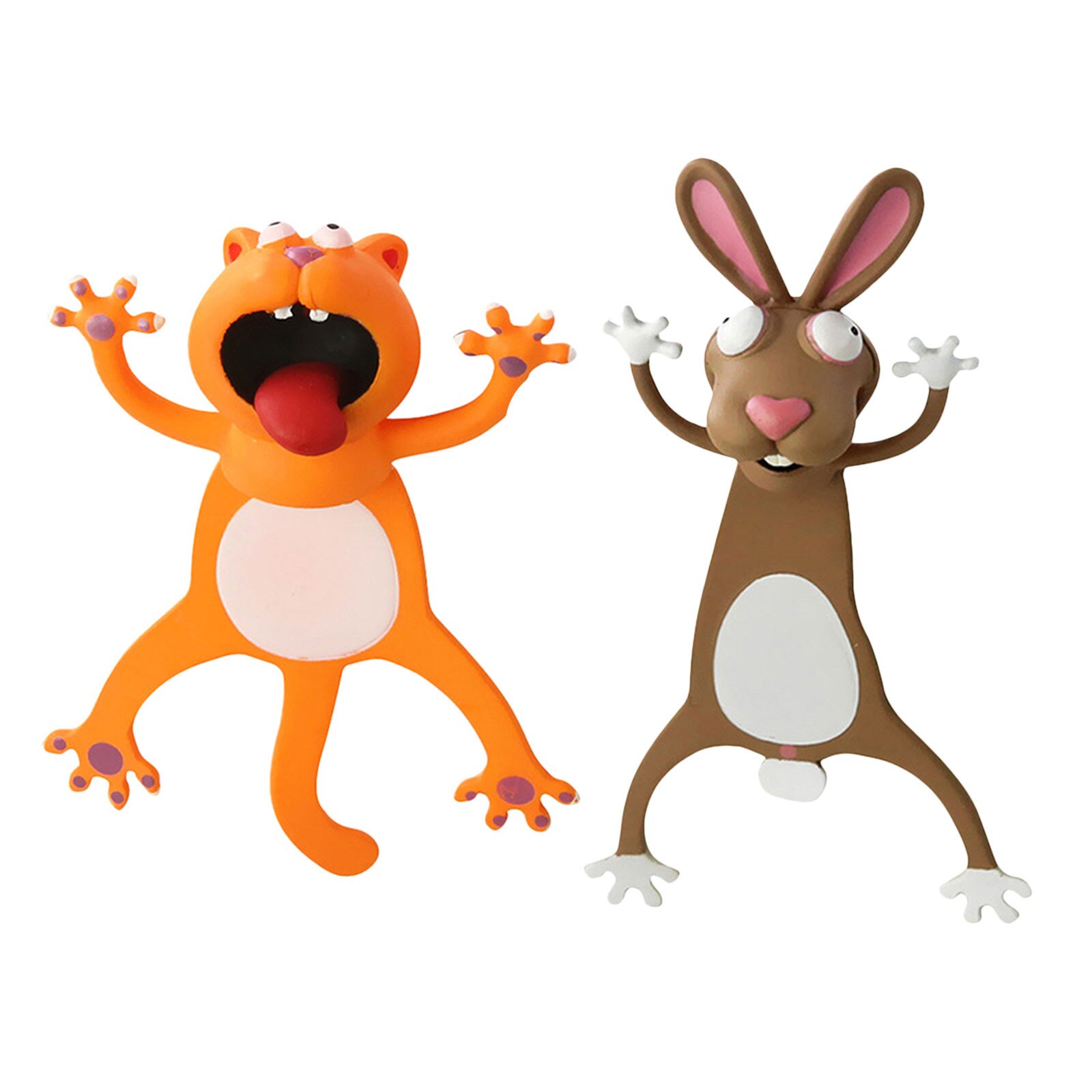 3D Stereo Kawaii Cartoon Lovely Animal Bookmark Wacky Bookmark Student School Stationery Children Bookmark: E 2pcs
