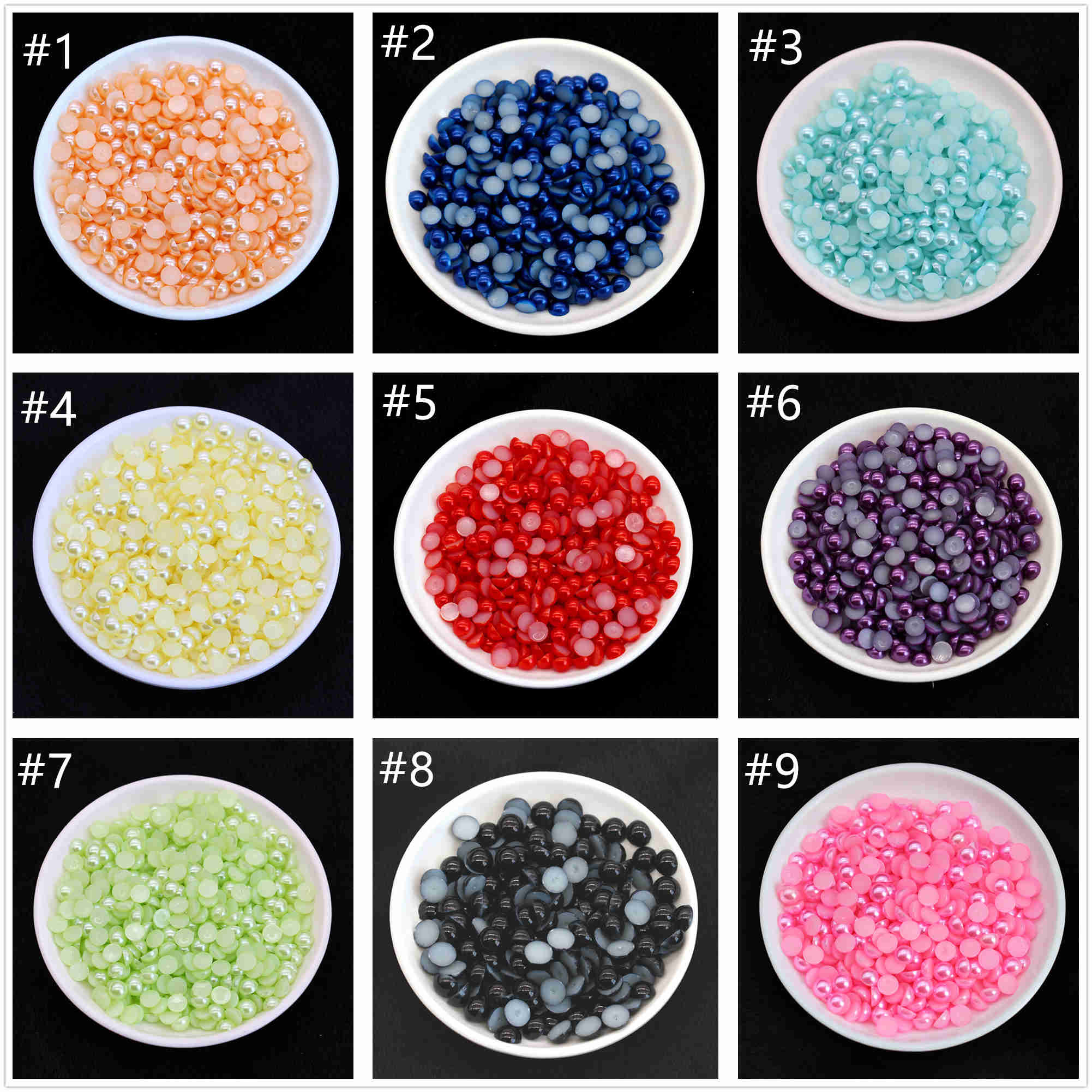 2mm 5000 Uds. Perlas falsas de respaldo plano ABS-Ropa y costura de diamantes de imitación de perlas-Scrapbooking confección de tarjetas perlas