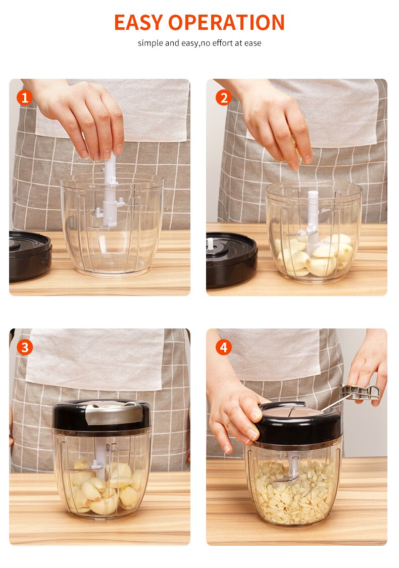 Handleiding Voedsel Chopper Voor Groente Fruit Noten Uien Chopper Hand Pull Vleesmolen Mixer Keukenmachine Keuken Tool