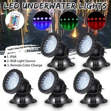 36 Led Onderwater Licht Waterdichte Rgb Led Onderwater Spot Light Voor Zwembad Fonteinen Vijver Landschap Lichten W/Remote