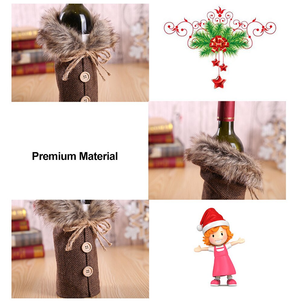 Wein Flasche Abdeckung Tasche Mehrweg Mittagessen Tasche Wein Flasche Weihnachten Taschen Textil Faltbare Verpackung Kordelzug Party Tisch Dekor