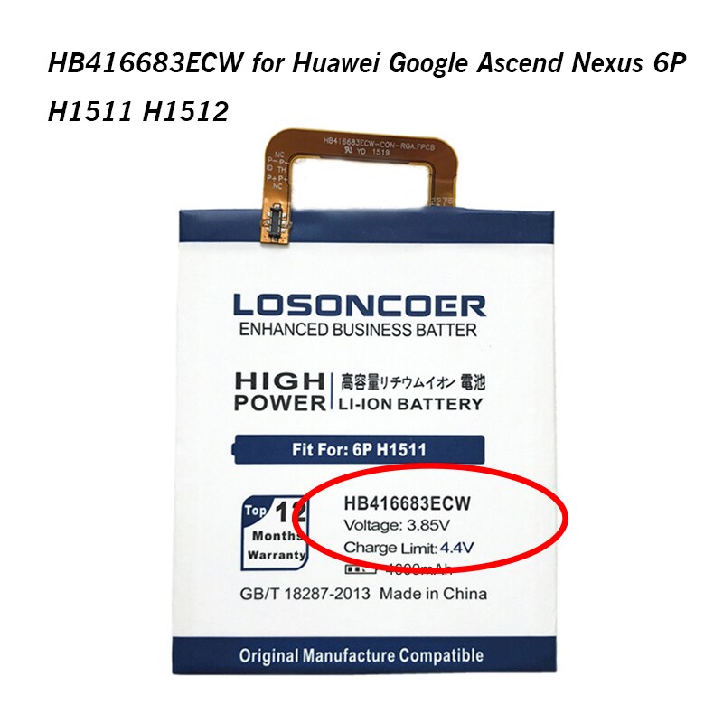 Batería HB405979ECW HB416683ECW hb36481ecw HB4242B4EBW para Huawei Honor 6 4X P9 P10 Lite G9 Honor 5C 8/Nexus 6P/6A: HB416683ECW For 6P