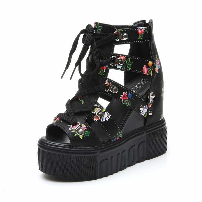 2020 schoenen dames sandalen zomer plateau sandalen wedges rits dikke bodem casual dames schoenen hoge hakken sandalen