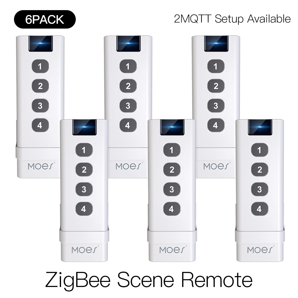 Moes ZigBee smart house Wireless Scene Switch 4 Gang Remote Portable Tuya Zigbee Hub Required No limit to Control Devices