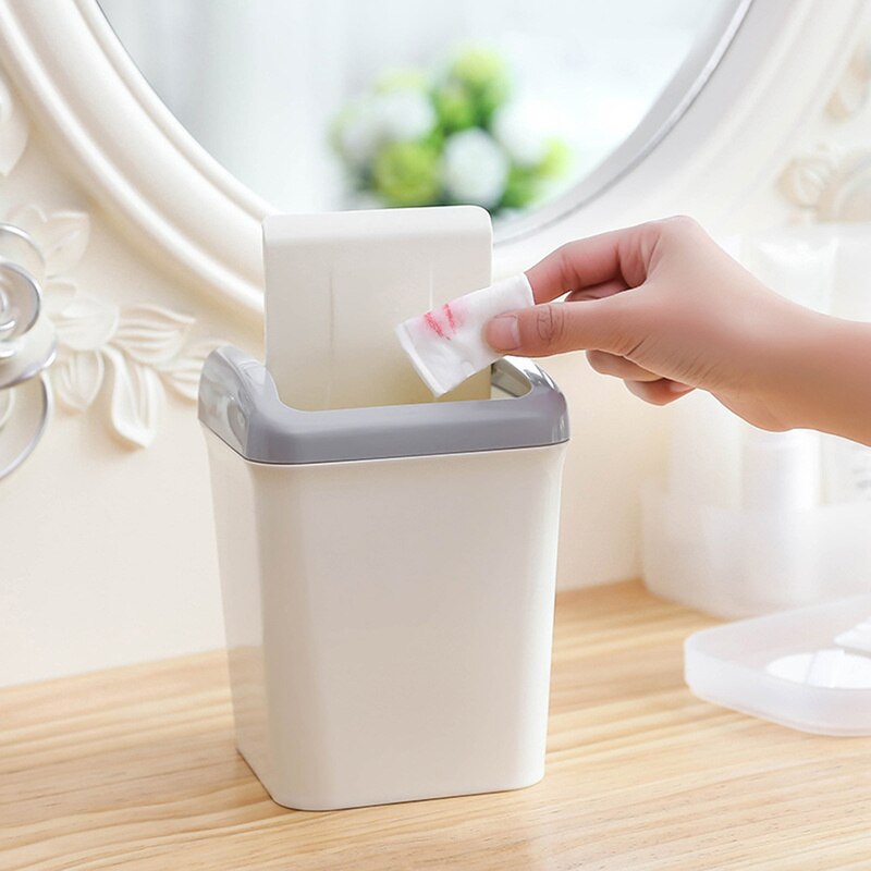 Home Storage Box Kitchen Cute Mini Waste Bin Office Bathroom Trash Can Desktop Garbage Box Table Dustbin Sundries Barrel Bins