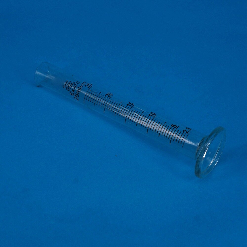 25ml Lab Glass Graduated Measuring Cylinder 110mm Height With Spout Glassware