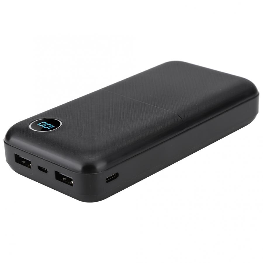Case voor power bank Draagbare 20000mAh Power Bank Case Externe Batterij Box Met Digitale Scherm poetable diy power bank: Black