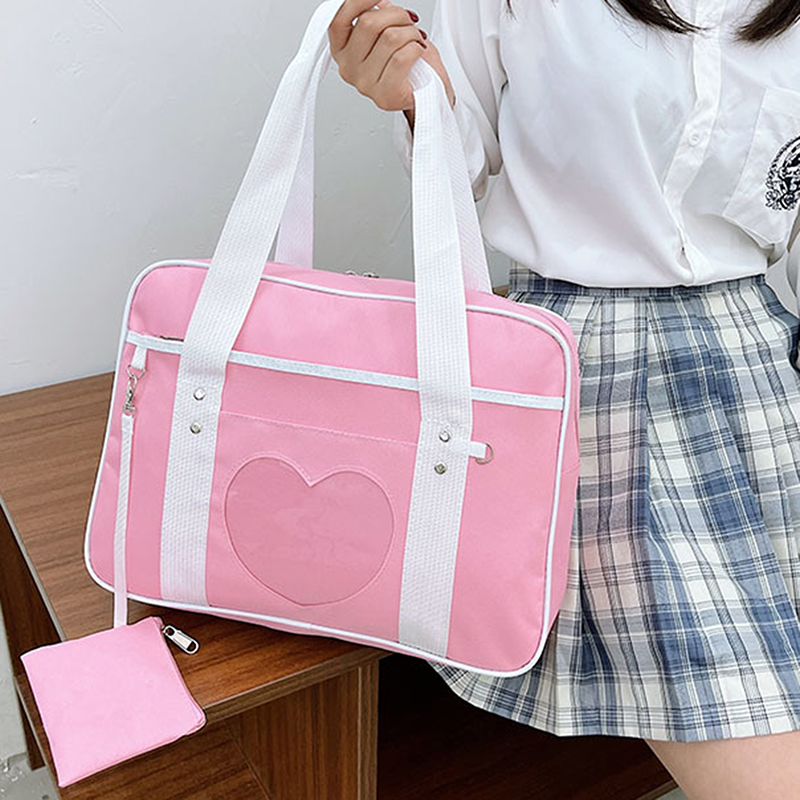 Japanse Lolita Hart JK Schooluniform Tassen Mode Vrouwen Oxford Vrouwen Student PU Handtas Cosplay Anime Schoudertas