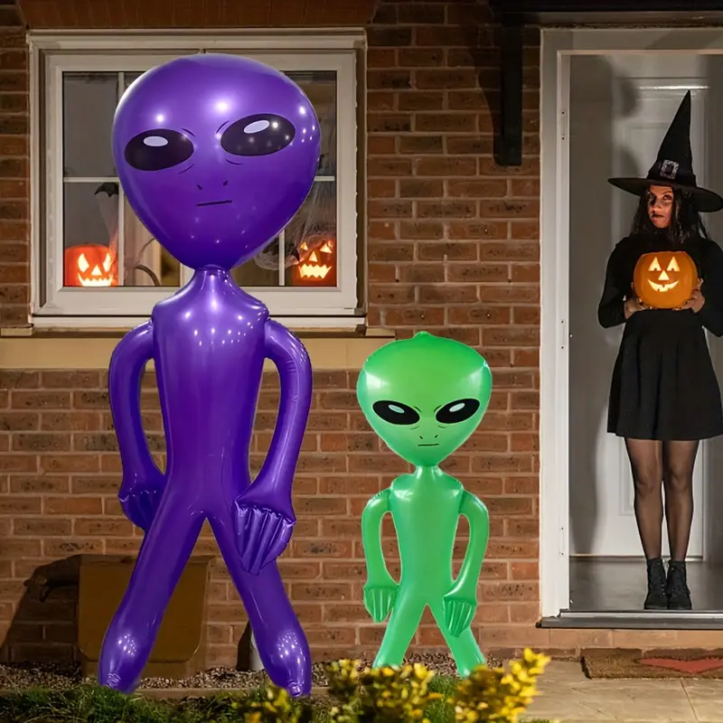 Cross-border spot inflatable alien doll, Halloween bar decoration toy, cartoon air model inflatable alien
