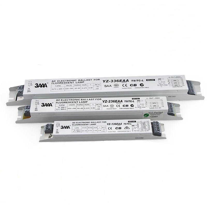 3 aaa yz -136 eaa yz -236 eaa yz -336 eaa  t8/ tc -l 220v 1*36w 3*36w t8 elektronisk forkobling til  t8 lysstofrør til reklamelys