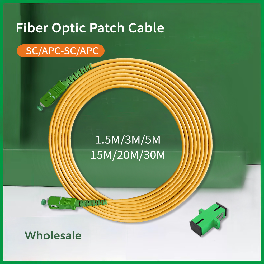 Cable Fibra Opitca 1.5/3/5/15/20/30M SC/APC-SC/APC Indoor FTTH SM optical fiber cables fiber optic connectors