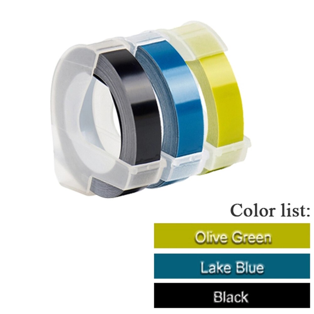 3Rolls 3D Embossing Label Tape white on Clear Transparent 9mm*3m for DYMO 12965 1880 Label Printer and MOTEX E-101 label maker: 3Pcs Mix Color Set I