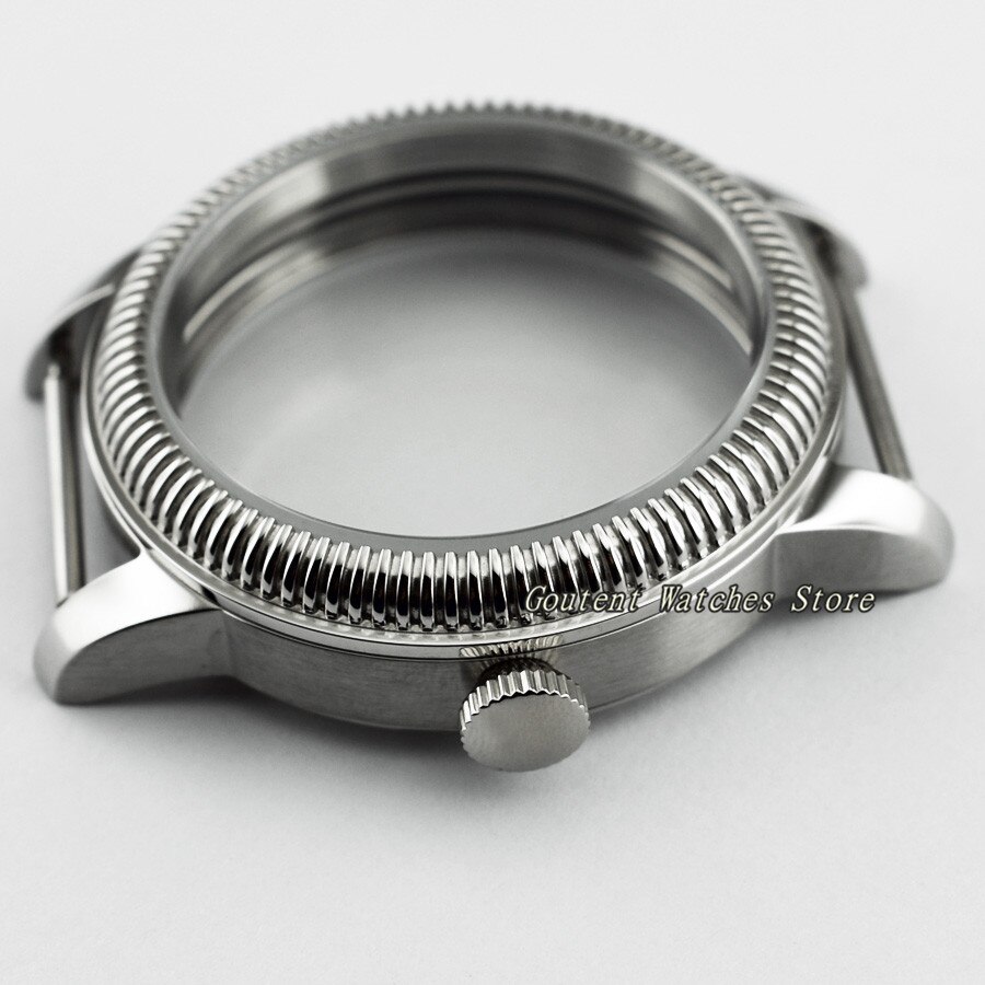 44mm Sterile 316L Steel Watch Case Wristwatch Shell Fit ETA 6497/6498 Seagull ST36 Movement