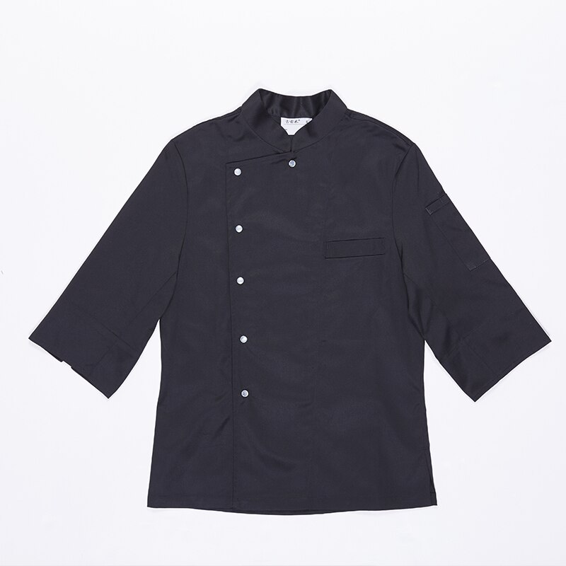 spring food service bakery coat kitchen chef jacket for women black pasty clothes cook uniform with metal snap-on button
