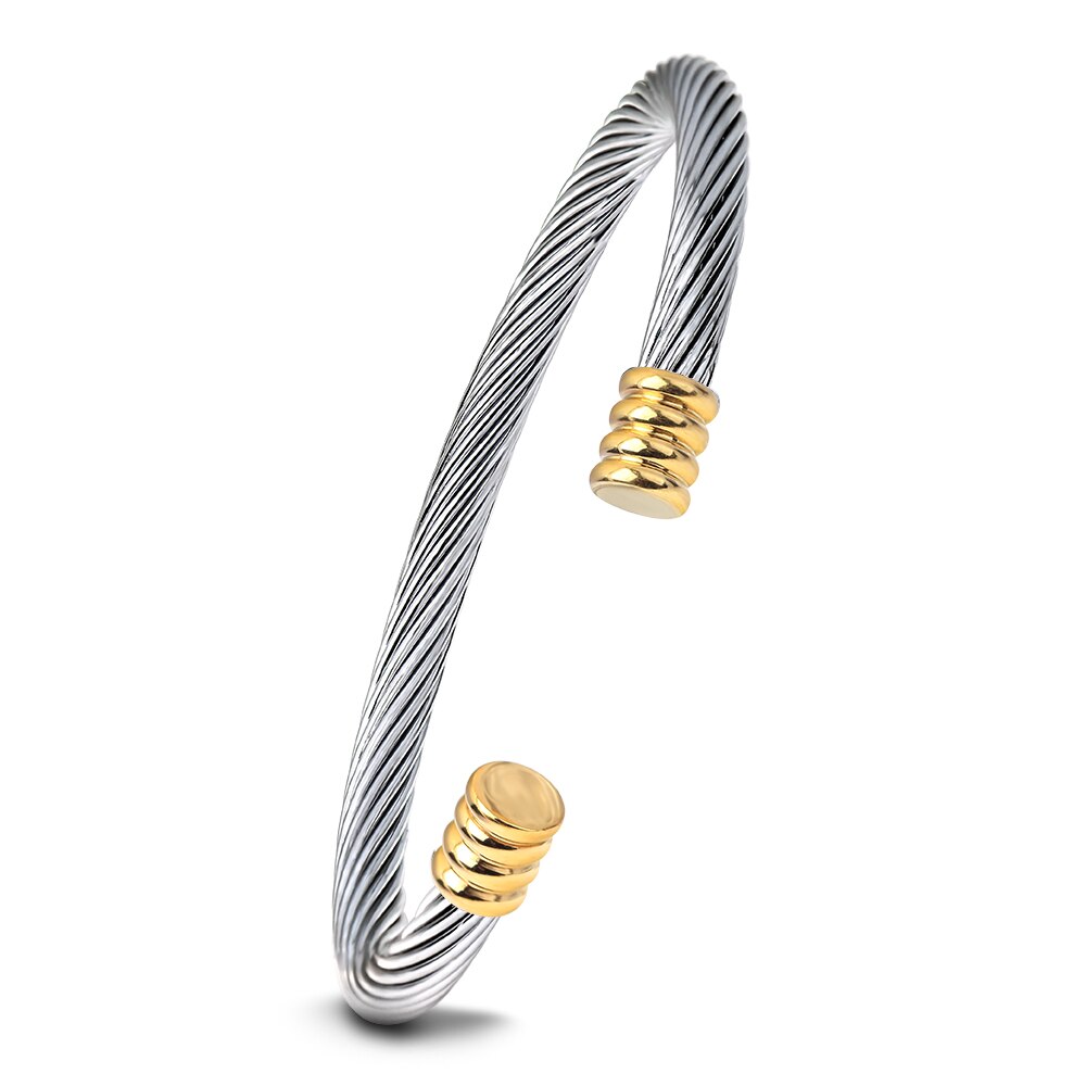 Dames Multiples Torsion Bracelet Bijoux De 316L Bracelets En Acier Inoxydable Pour Les Femmes: gold