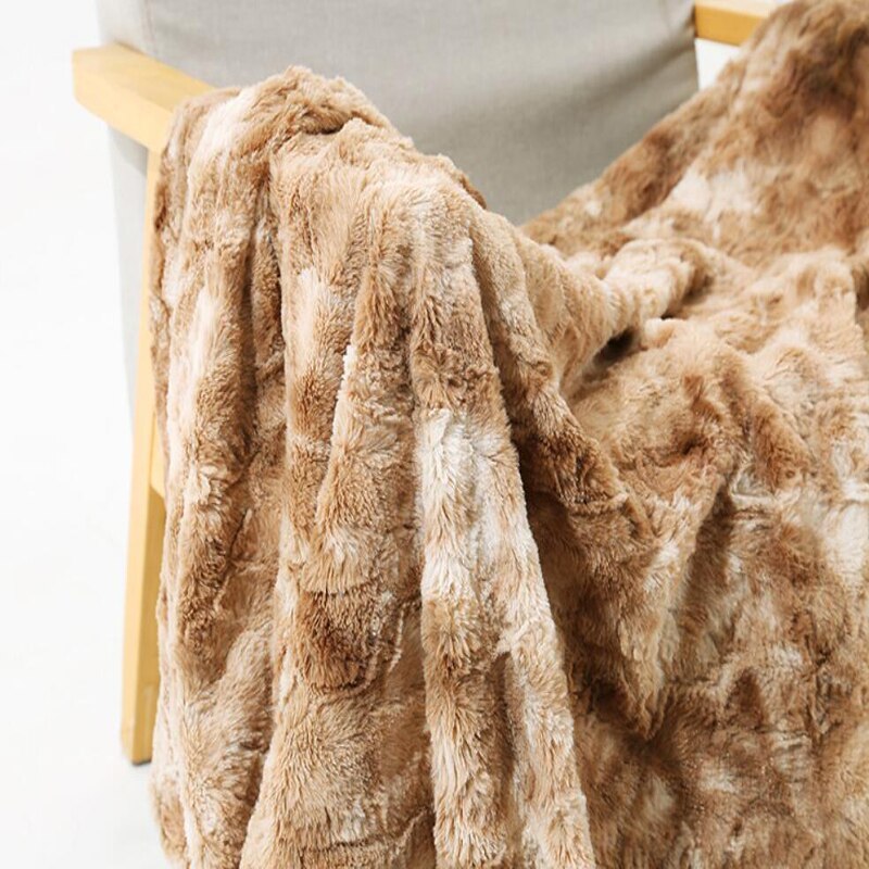 Luxe warme, donzige pluche deken, tie-dye imitatiebont, superzachte deken, warme winterlakens, sprei, deken voor op de bank.
