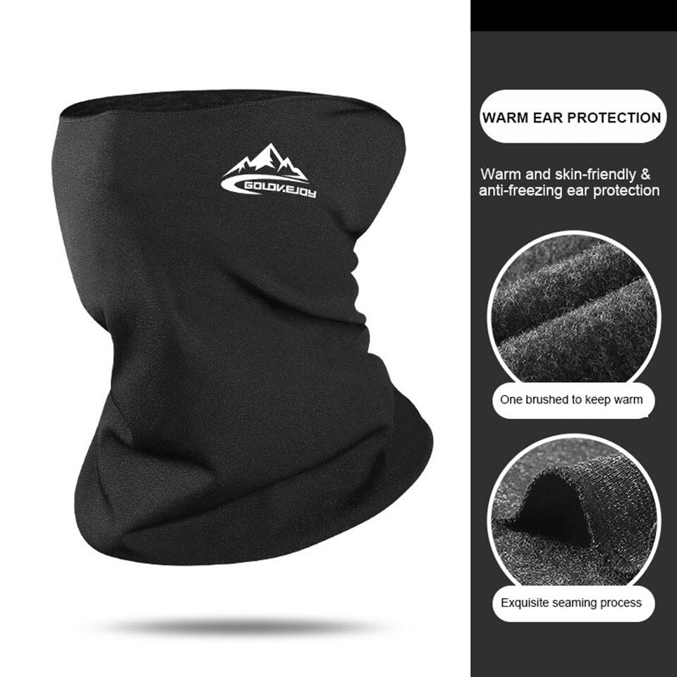 Varm vinter svart bandana huvud täcka hals huvudband cykling fiske balaclava mask halsduk multifunktionella utomhus huvudbonader: Svart