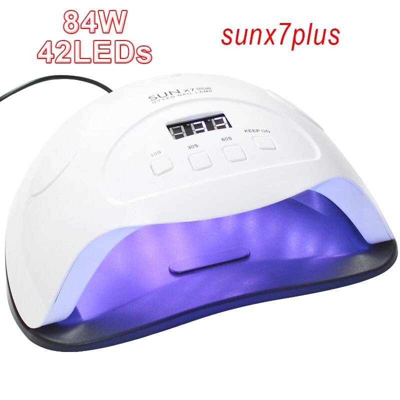 SUN X7/5 Plus lámpara LED 42/36/12 LEDs secador UV para secado de uñas de Gel polish10S/30S/60S/99S herramientas de manicura con sensor automático: 84W