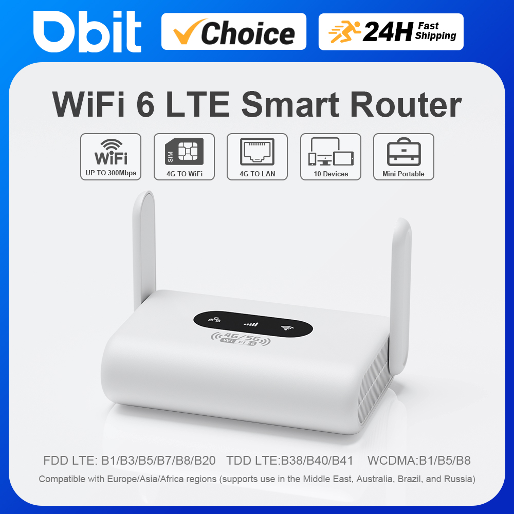 Router WiFi6 Router 4G LTE Modem 300Mbps Przenośny Router WiFi 4G Kompatybilny z Kartami SIM 5G Bez Umowy