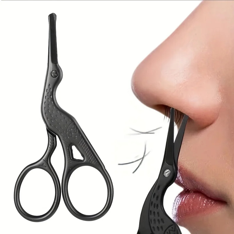 Facial Hair Scissors Rounded Stainless Steel Mustache Nose Hair Beard Eyebrows Eyelashes Trimming Clippers