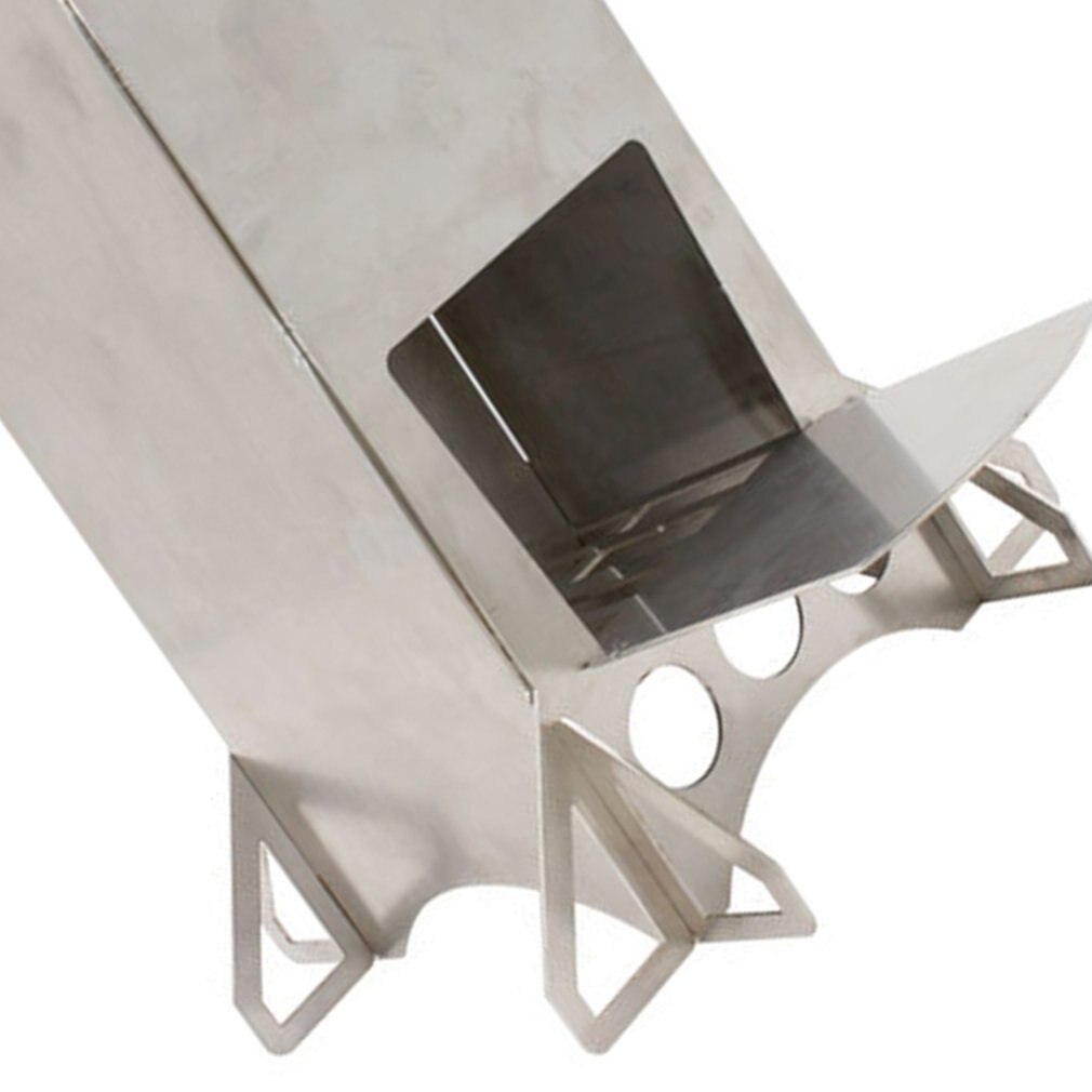Portable Stainless Steel Folding Firewood Stove Collapsible Burning Rocket Stove For Outdoor Camping Hiking Picnic Cooking Stove